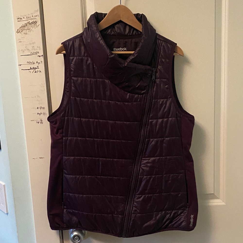 Reebok Women's Deep Purple Asymmetrical Puffer Vest